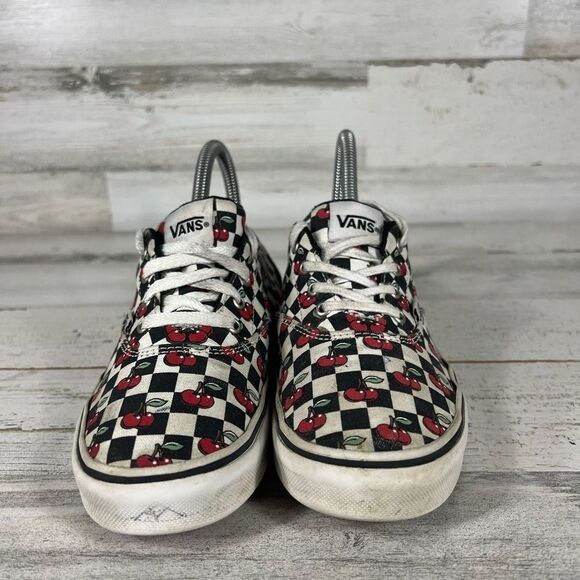 Vans Missy / Junior Doheny Cherry Checker Low Top Sneakers Black/White Size‎ 3 - Picture 4 of 9